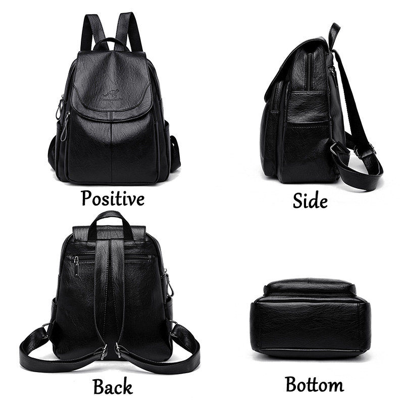 Leather Backpack Vintage - Vintage-Rucksack aus weichem Leder für Damen,