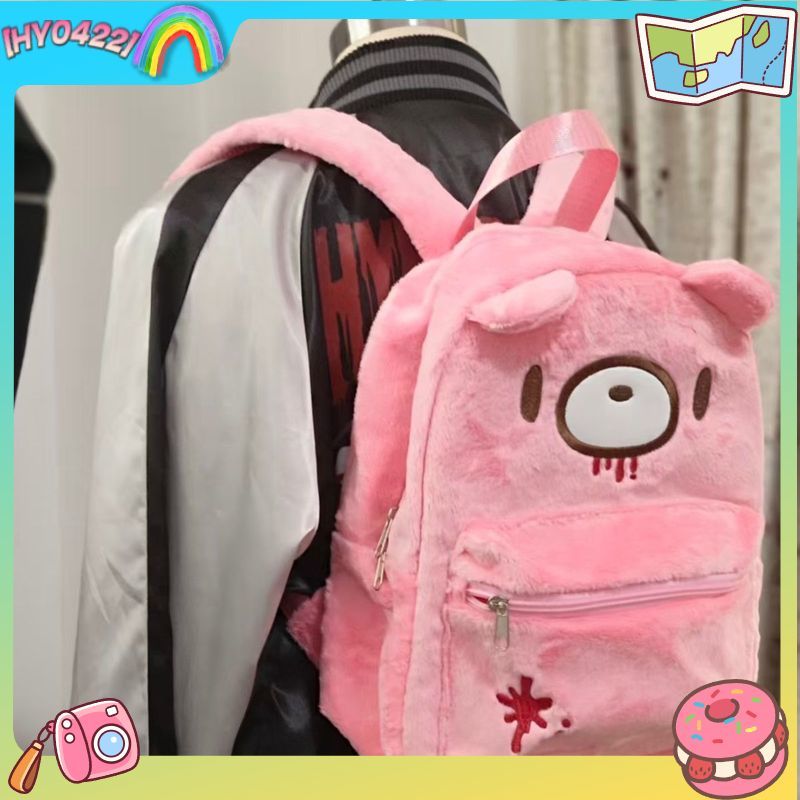 Fashion Backpack Women - Gloomy Bear Niedlicher Rucksack Rosa Große