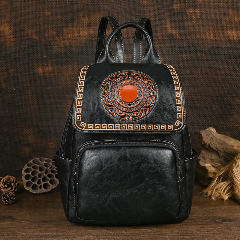 Leather Backpack Vintage - Johnature 2026 Neuer Vintage Handgefertigter Damen-Lederrucksack